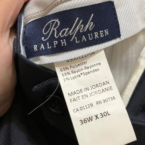 NWT Ralph Lauren Men's Comfort Flex Navy Blue Pleated Dress Pants Size 36/30 - Picture 3 of 6